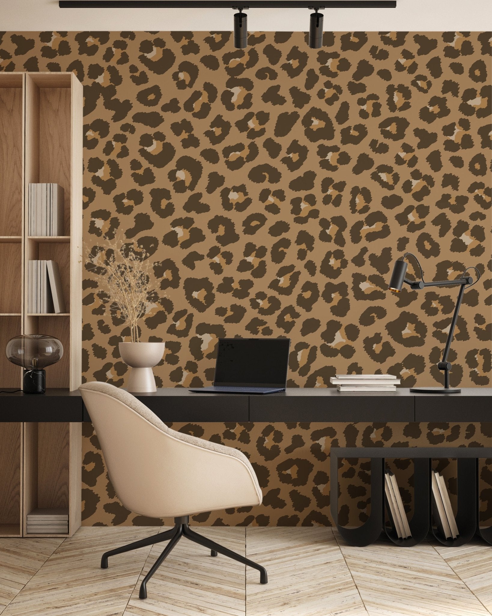 Papier peint motif léopard sable, mural concept, tendance