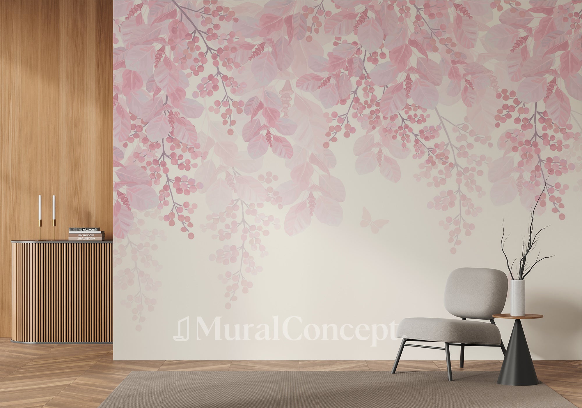 Papier peint panoramique blooming aquarelle - panoramique français