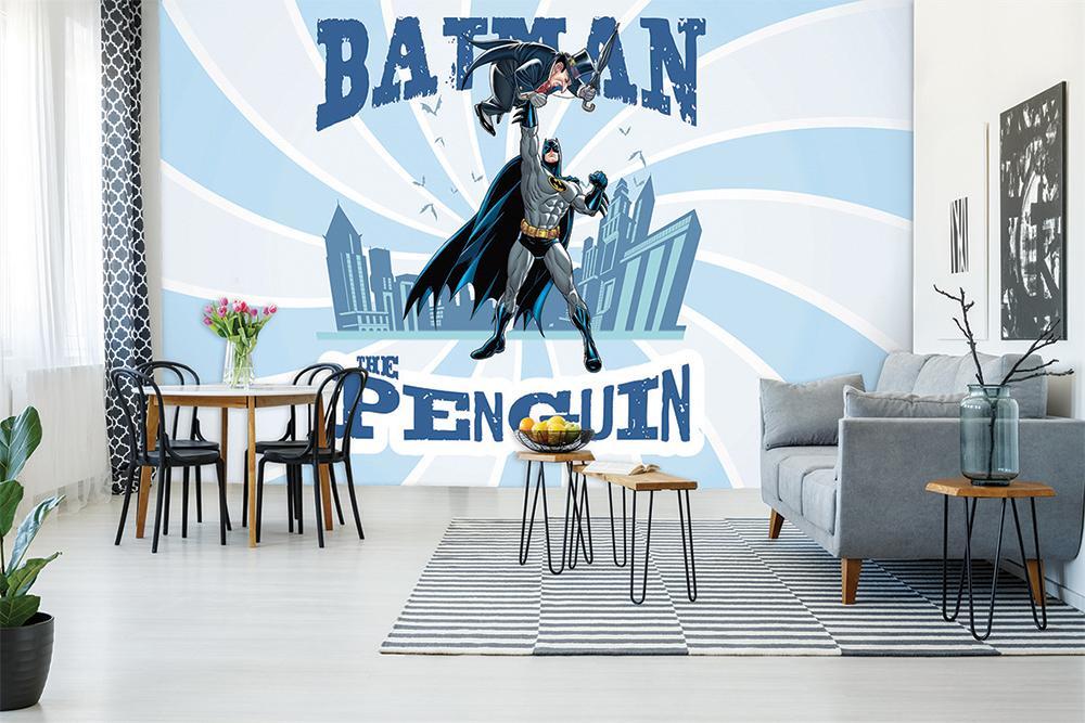 Panorama-Tapete Held batman vs. the penguin Comic-Kampf