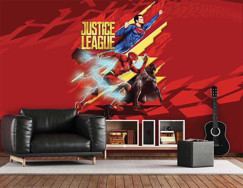 Panoramic wallpaper justice league hero ready to go red