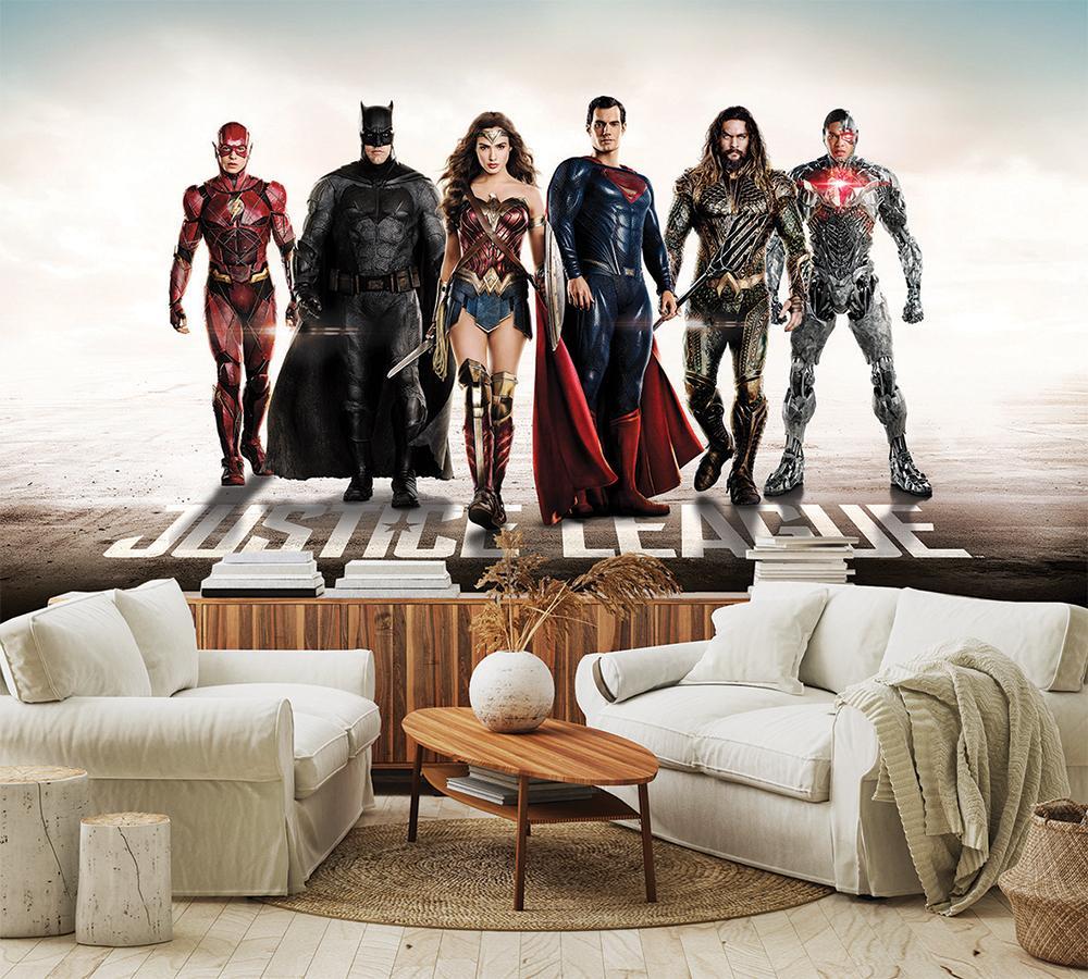 Panorama-Tapete Justice League Heroes Heads of Poster