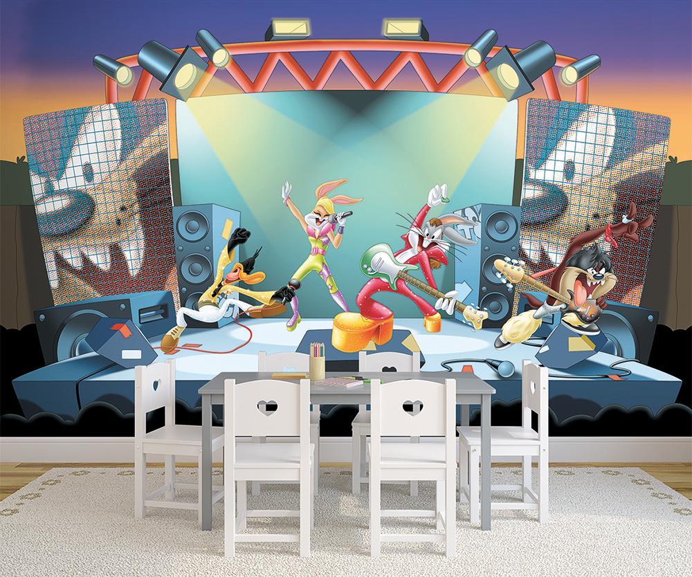 Panoramic wallpaper looney tunes cartoon superstars concert fun & disco