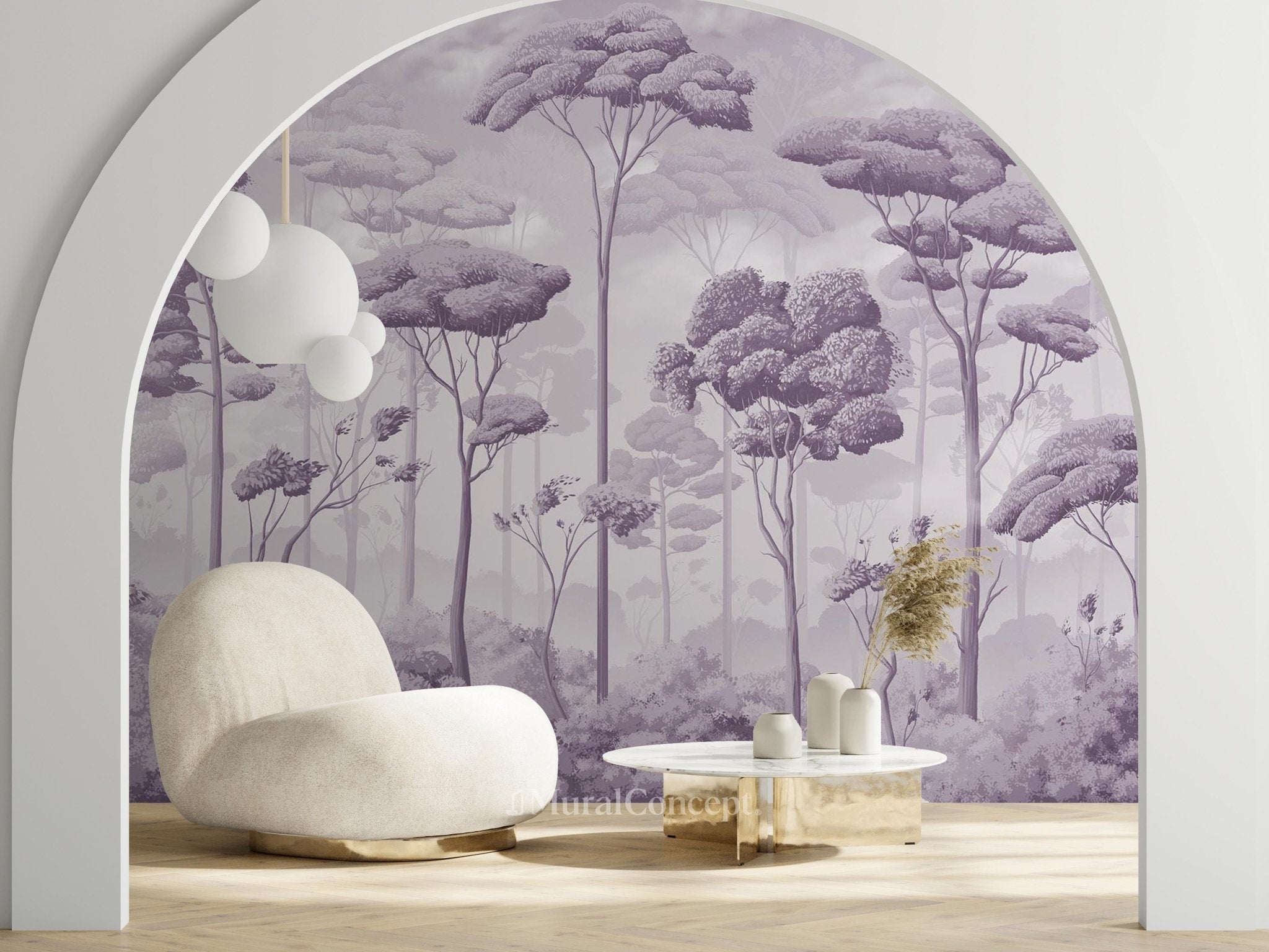 Papier peint panoramique pinède volupté violet - panoramique français