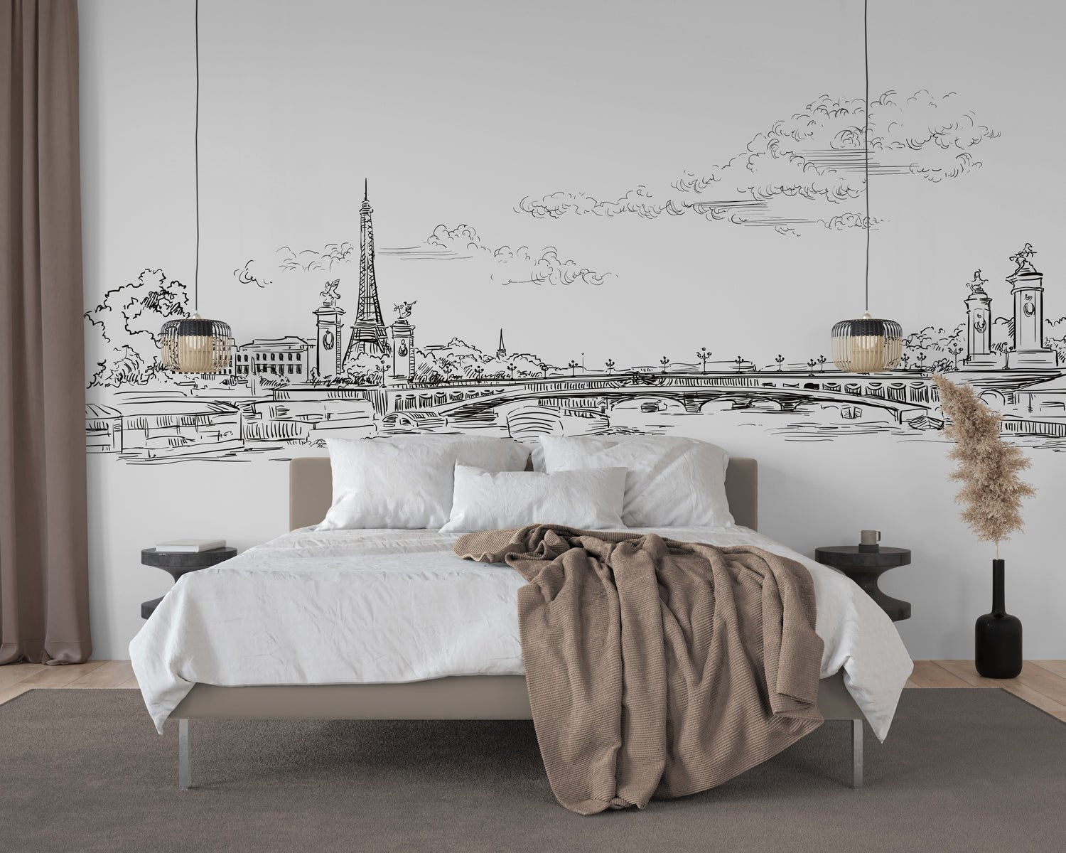 Papier peint pont Bir Hakeim Paris, mural concept, tendance