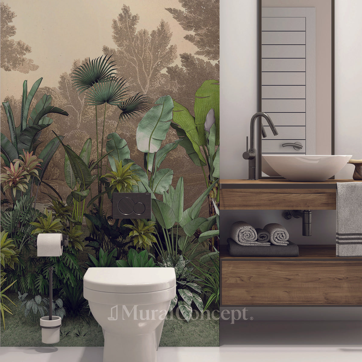 Jungle toilet wallpaper trend indonesia