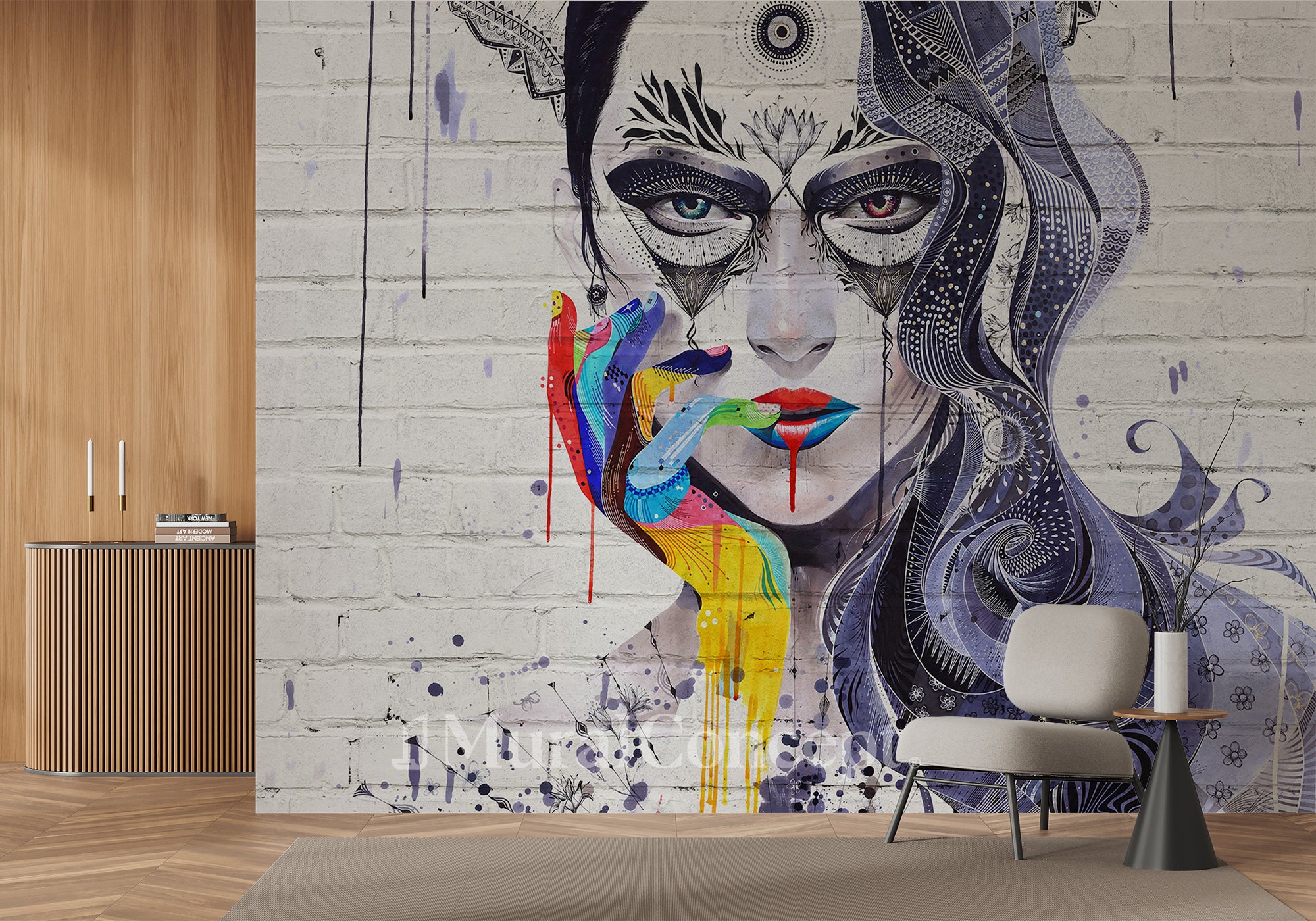 Papier peint Vintage Graffiti - panoramique français