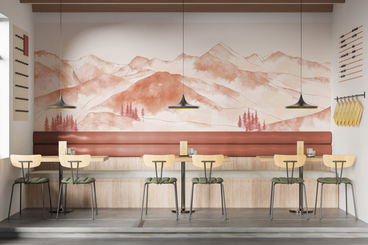 Papier peint restaurant montagne Aravis